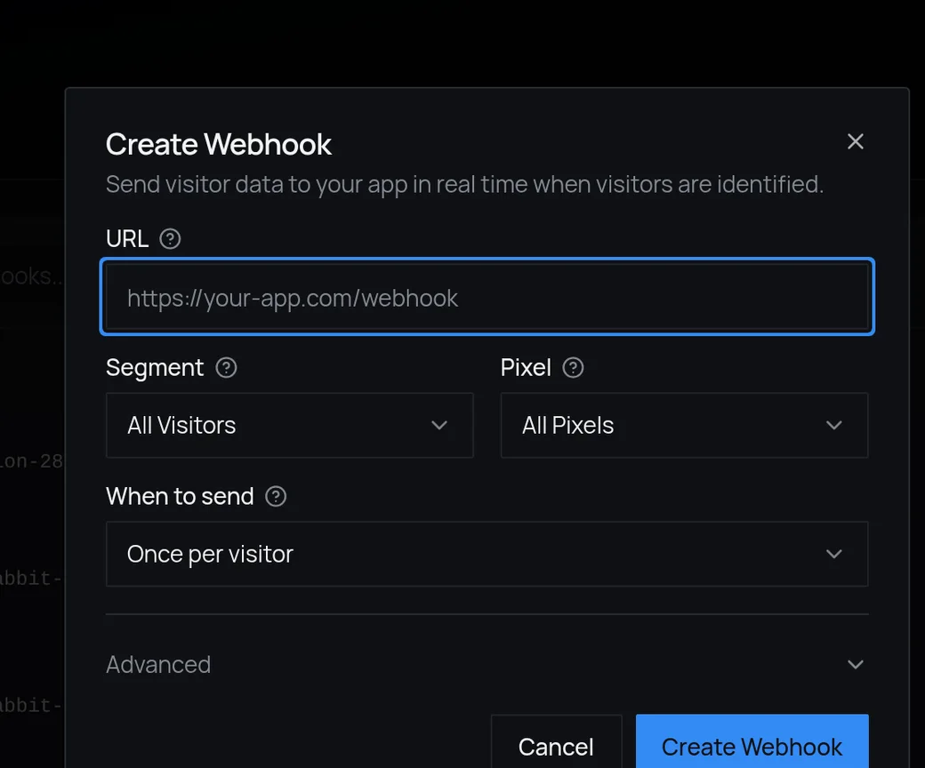 Leadpipe real-time webhook delivery screen